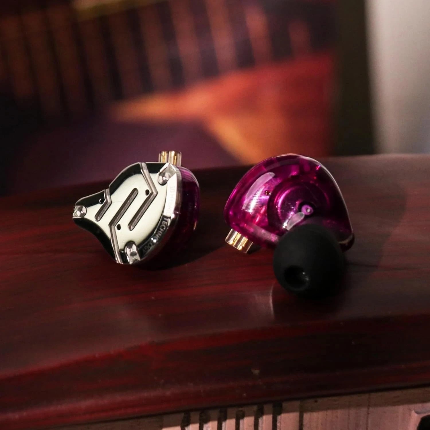 KZ ZS10 Pro In-Ear Monitor Purple 4BA+1DD Hybrid Earphones Wired No Mic