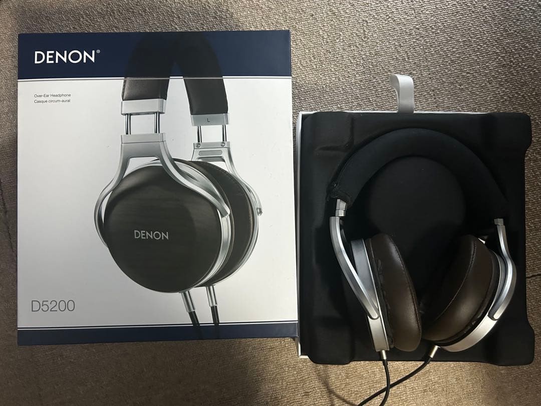 DENON AH-D5200 Over Ear Headphones Boxed Tested Working Preowned from Japan