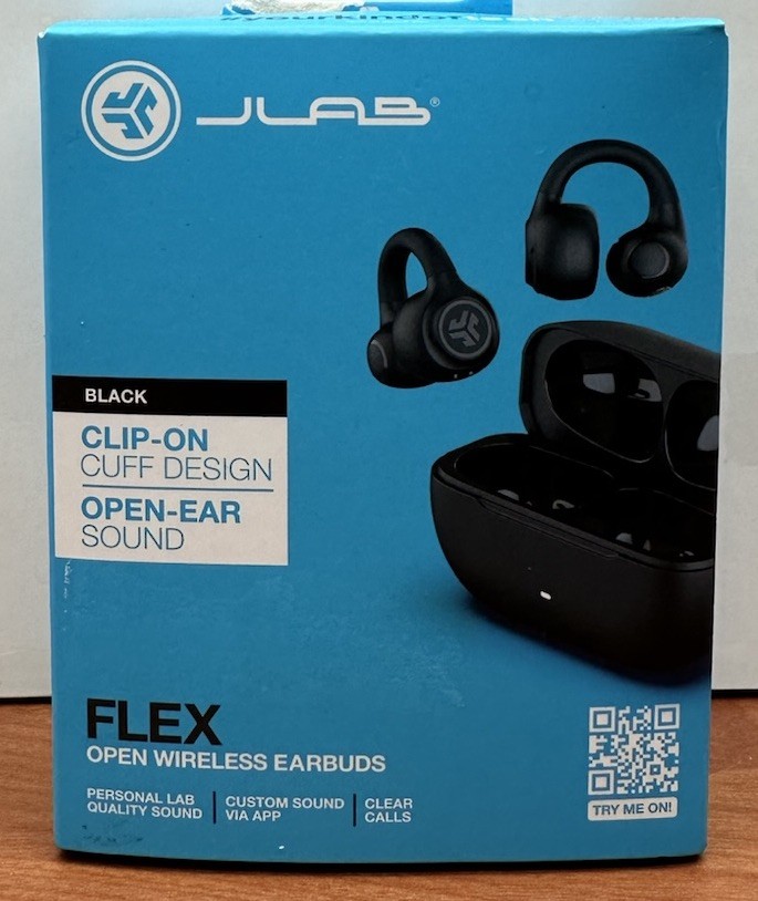 JLab Flex Open Bluetooth Earbuds, Wireless, Clip-On Cuff Design, Fitness & Gym