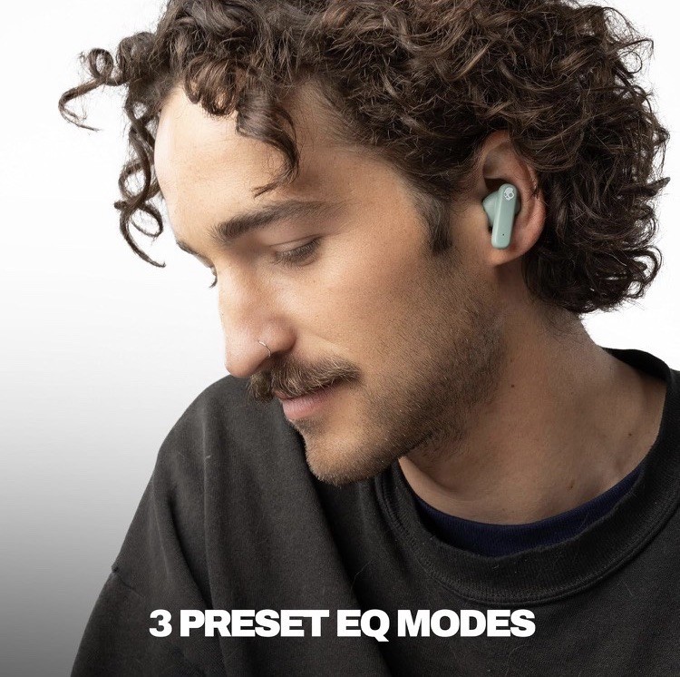 Skullcandy Smokin Buds Wireless Earbuds Bluetooth Headphones Preppy Sage A9