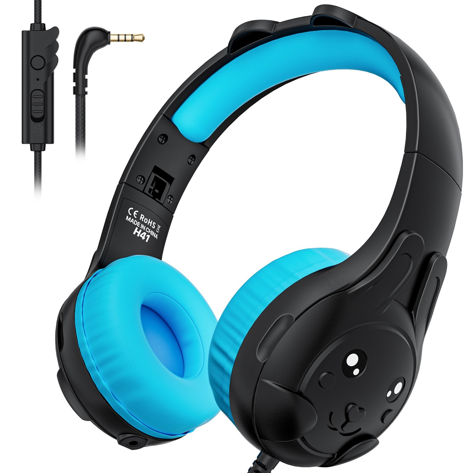 Kids Headphones, with Microphone, 80/90dB Volume Limiter, Audio Sharing Port,…