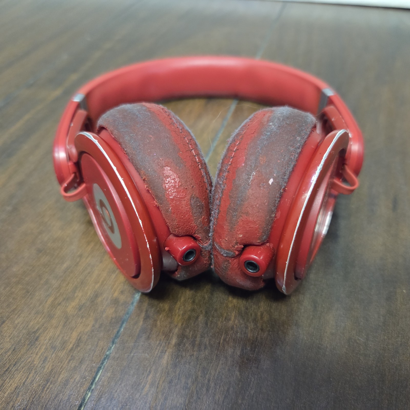 Red Beats Mixr DJ On-Ear Headphones w/Generic Audio Cord | Needs New Ear Cushion