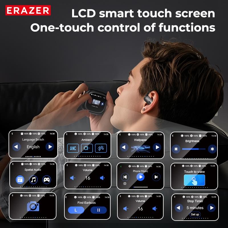 ERAZER XF38 Wireless Earbuds Bluetooth Headset AI Translator Headphone Earphone