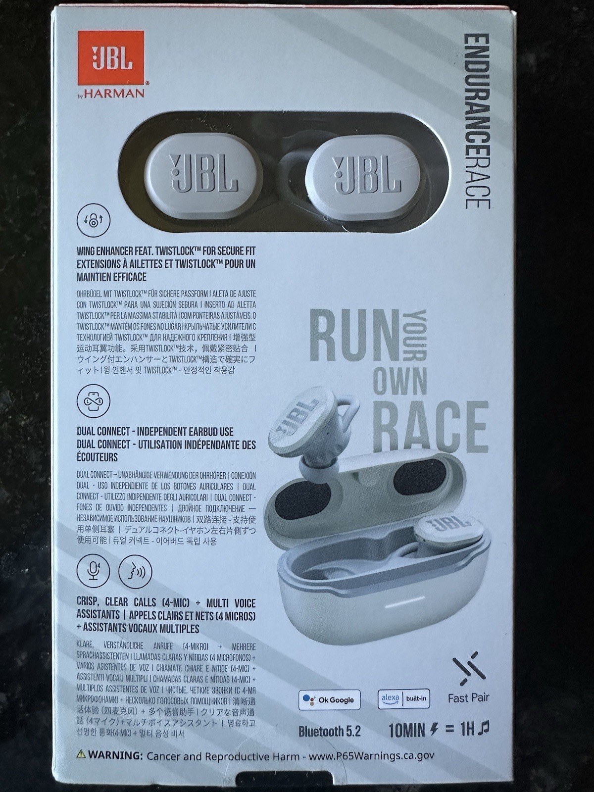 JBL Endurance Race true-wireless Waterproof headphones (white) BRAND NEW