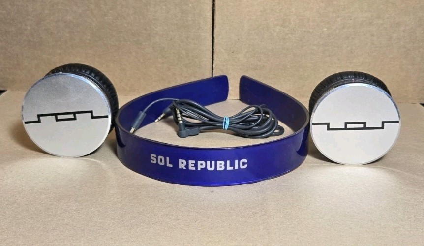 SOL REPUBLIC Tracks HD On-Ear Wired Headphones – Purple /Silver **TESTED**