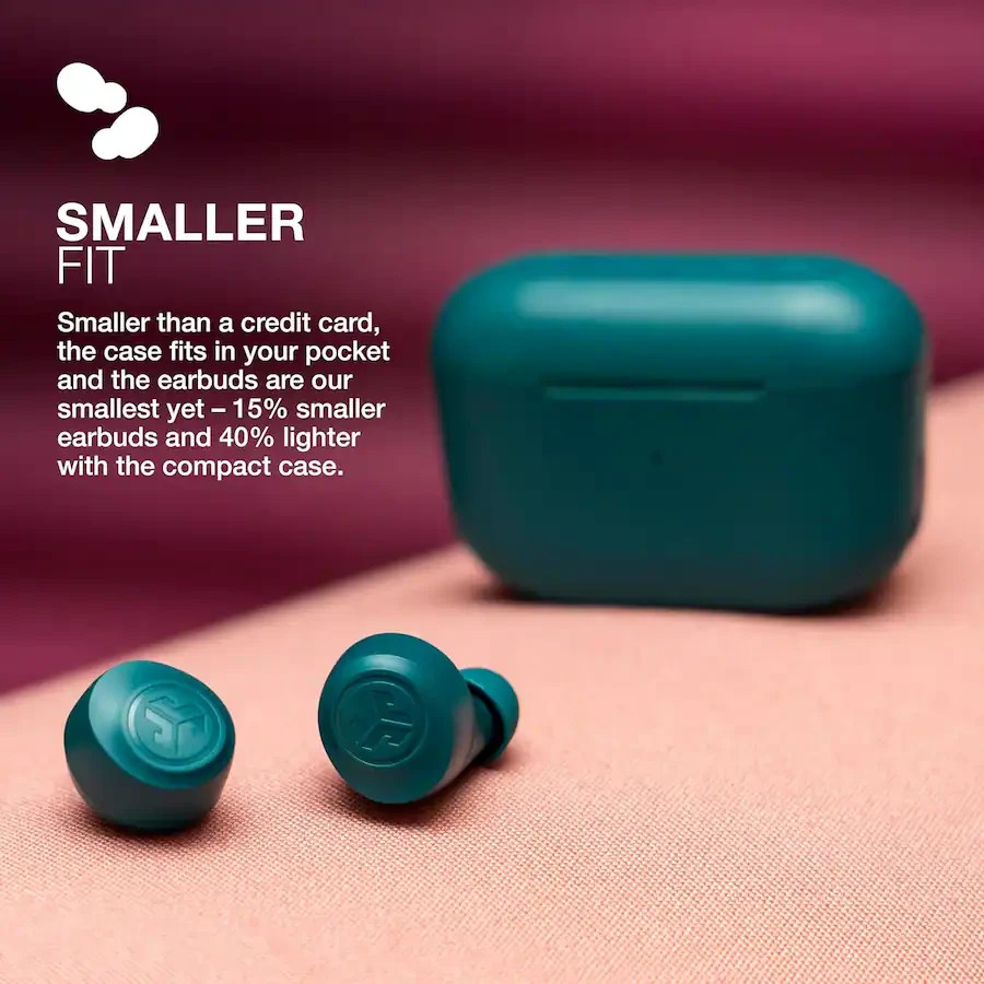 JLab – GO Air Pop True Wireless Earbuds in Teal. iOS & Android Compatible