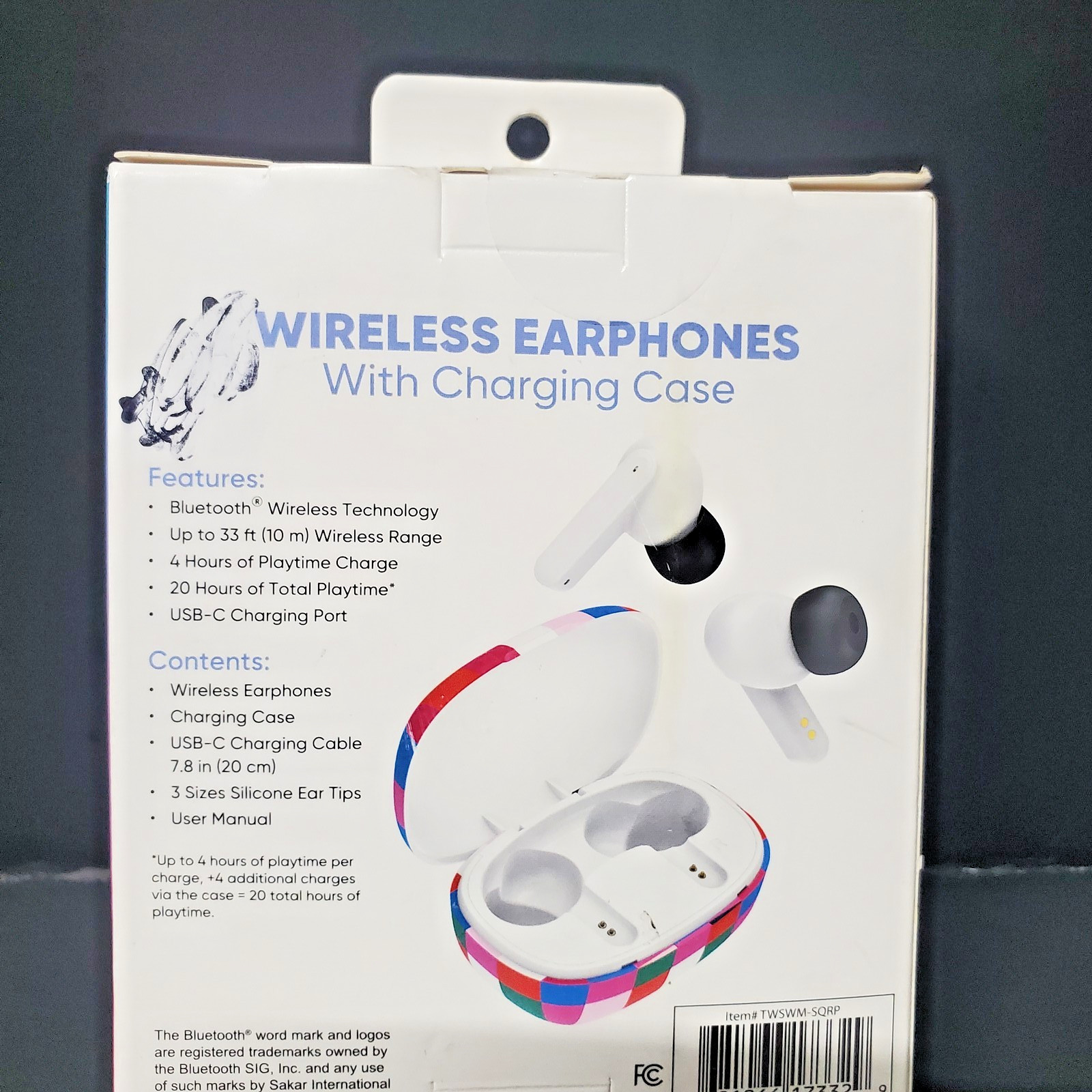 Vivitar Wireless Bluetooth Earphones USB-C Charging Case 20 Hours Battery Life