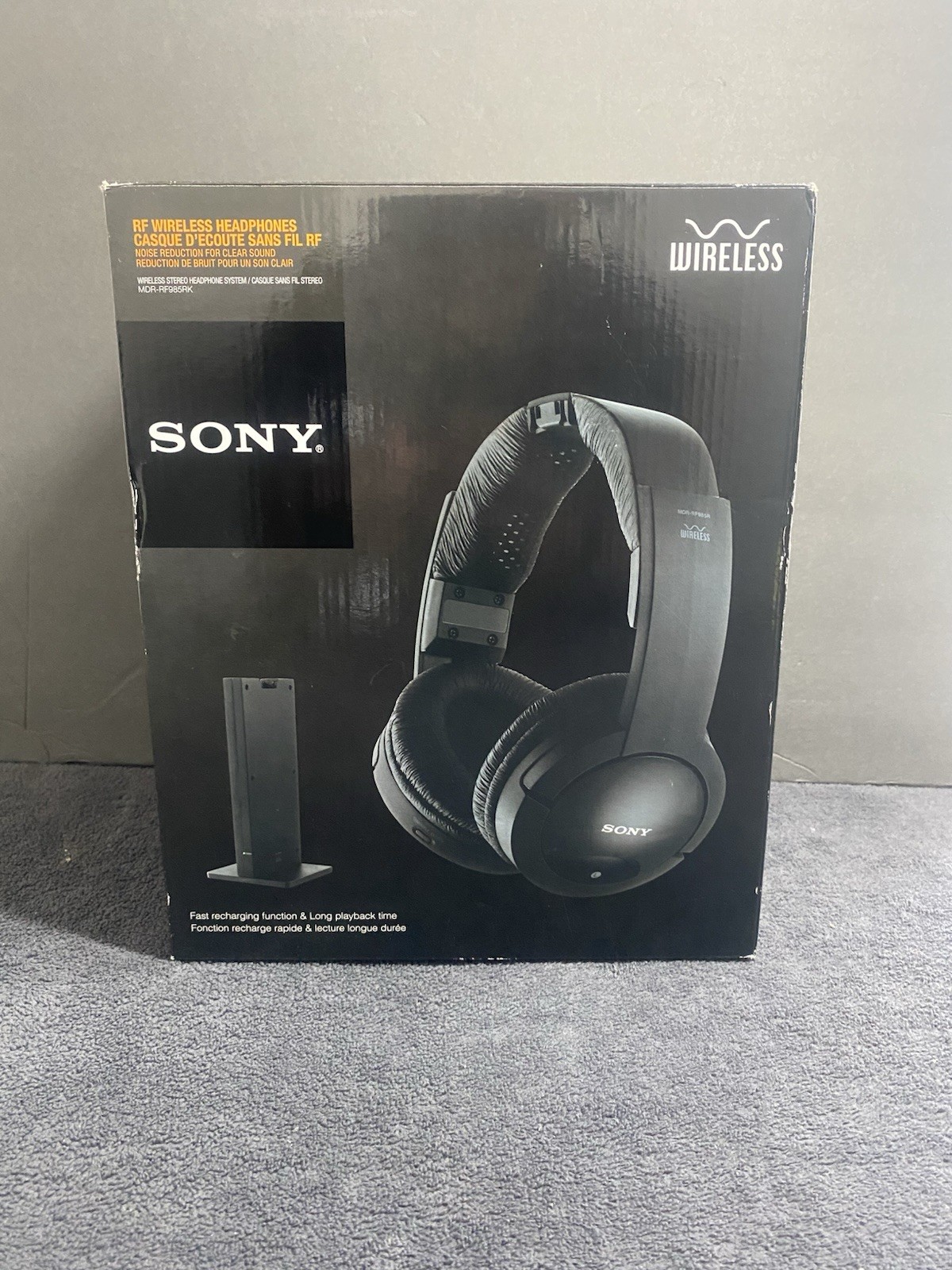 Sony MDR-RF985RK Over Ear Wireless Headphones Black Tested Works Well…