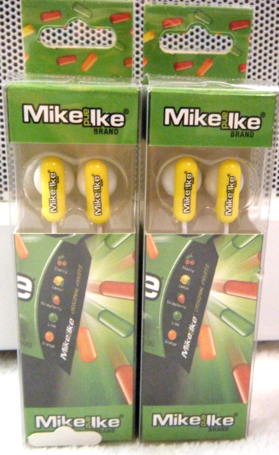 2 Earbuds 3.5mm jack kids adults Mike and Ike “candy”earphones ~ yellow cute