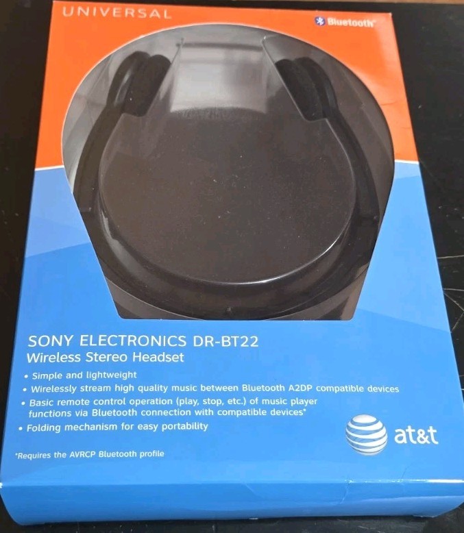 Sony Universal Bluetooth Electronics DR-BT22 Wireless Stereo Headset At&t New