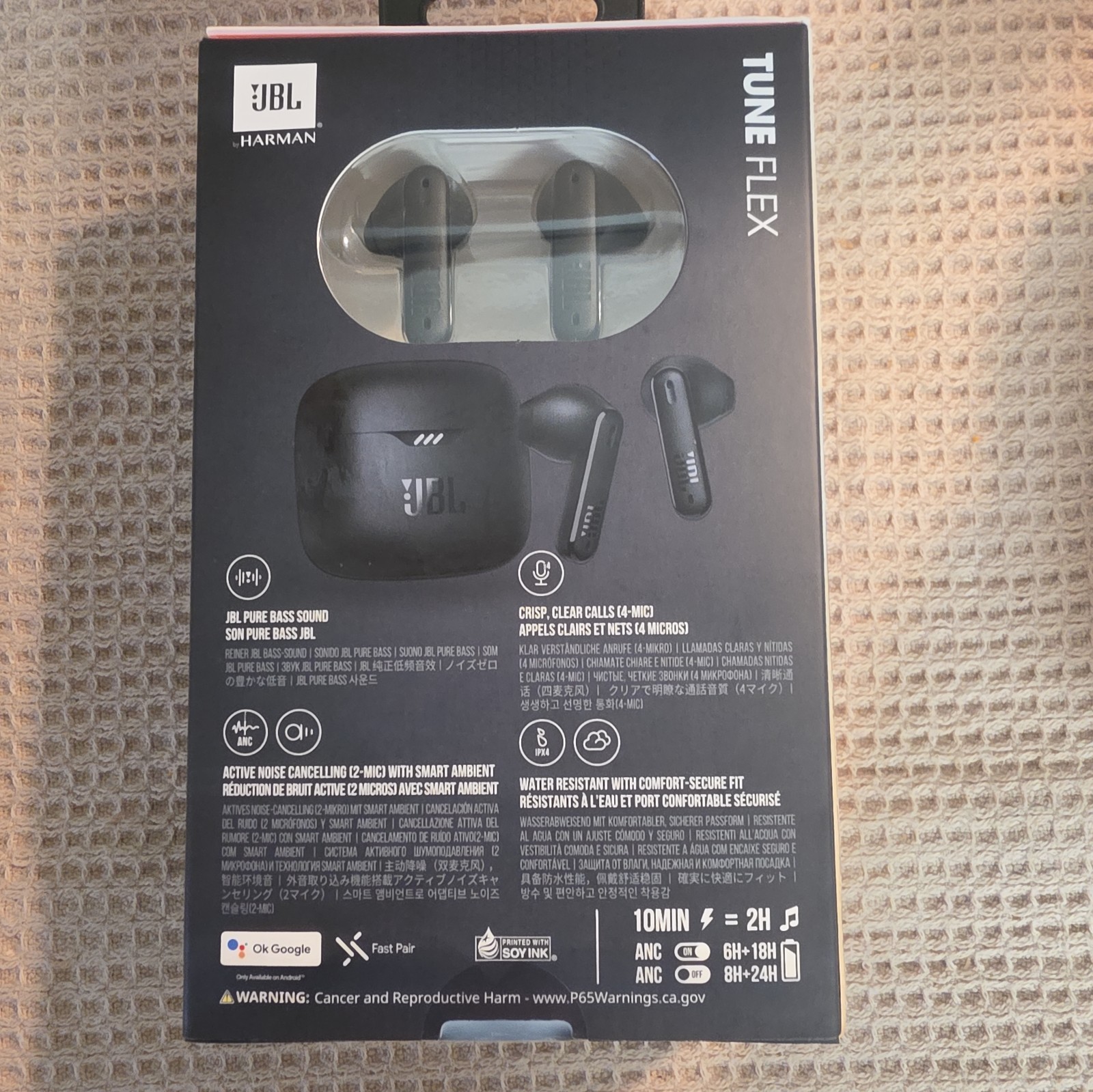 JBL Tune Flex Earbuds in Black- NEW IN BOX