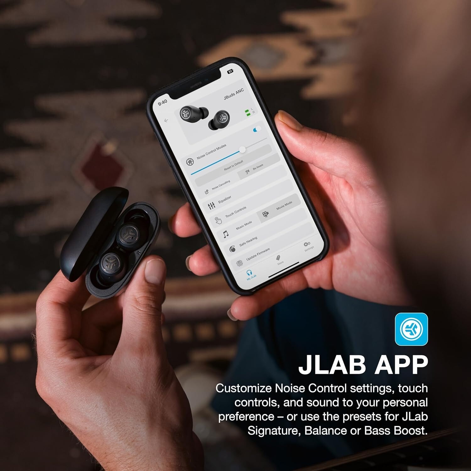 JLab JBuds ANC True Wireless Earbuds Gen 3, Bluetooth Headphones, Refurbished