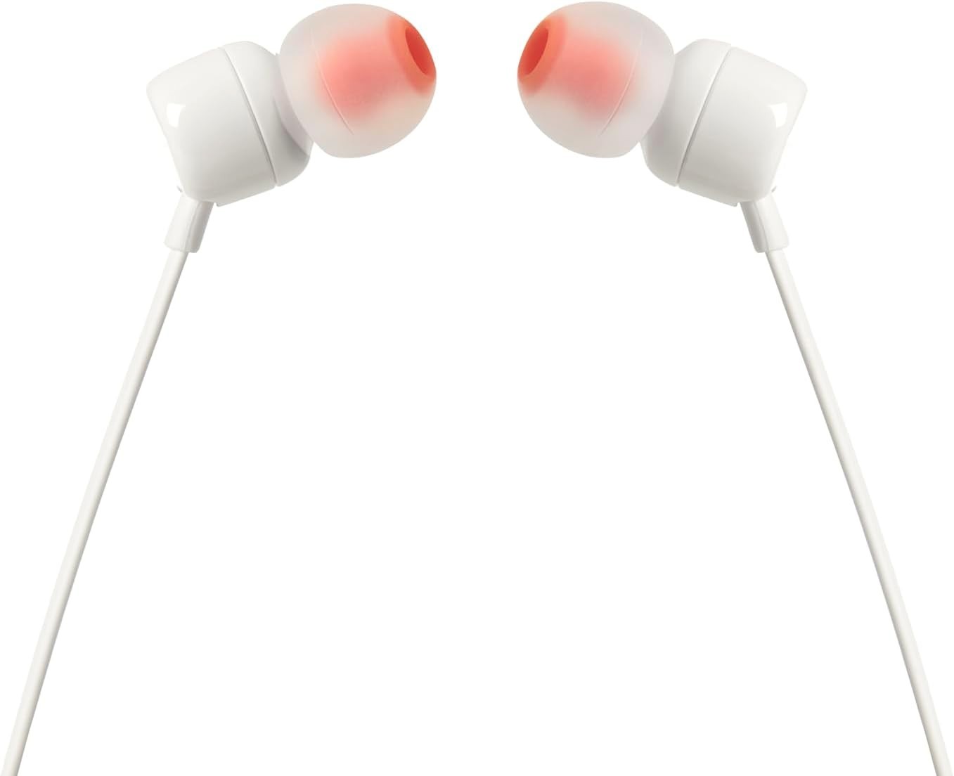JBL TUNE 110 WHITE In-Ear Tangle-Free Wired Headphones (White)
