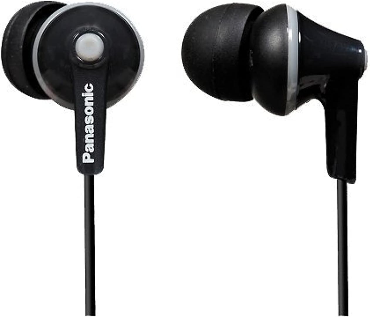 Panasonic RP-HJE125-K ErgoFit In-Ear Headphones Black Wired Earbuds 3.5mm