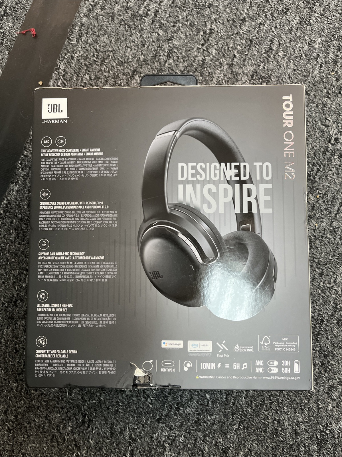 JBL Tour One M2 Wireless Over-Ear Headphones – Black