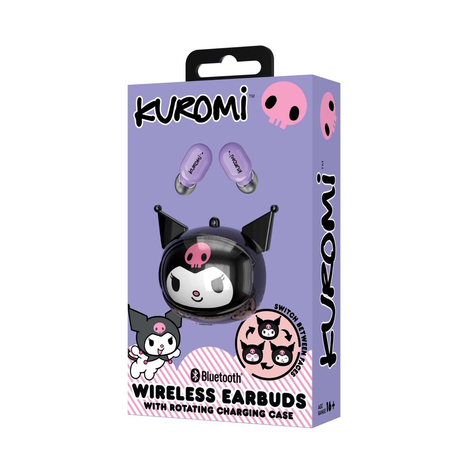 Hello Kitty Kuromi Wireless Bluetooth Earbuds with Rotating Charging Case