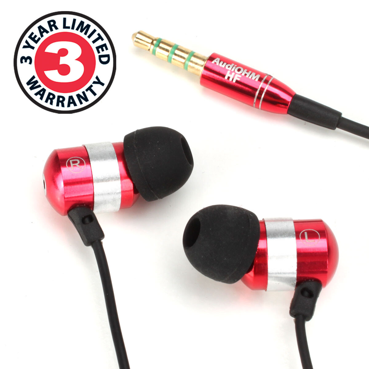 GOgroove AudiOHM HF Noise Isolating Earphone Headset with Built-in Microphone
