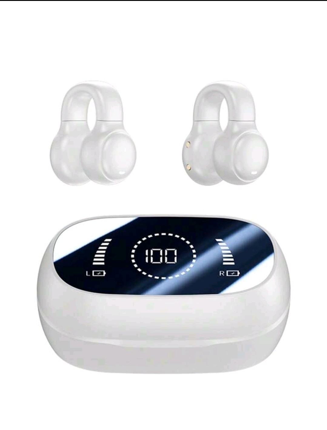 M47 OWS Open Wearable Stereo Bluetooth Earbuds ENC Ear-Hook w/ Case White