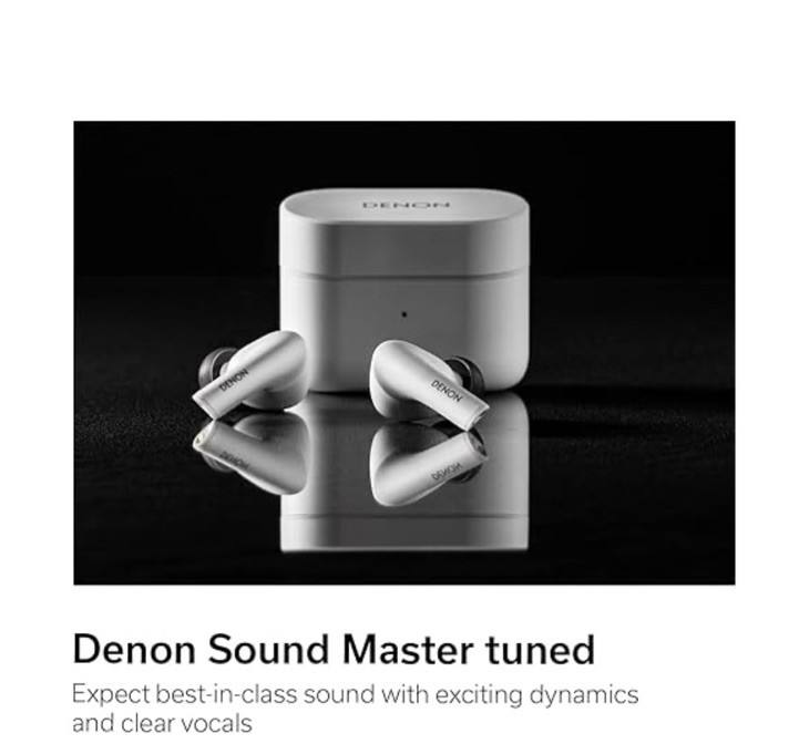 Denon AH-C630W Bluetooth Wireless In-Ear Earbuds Black & White Ergonomic Design