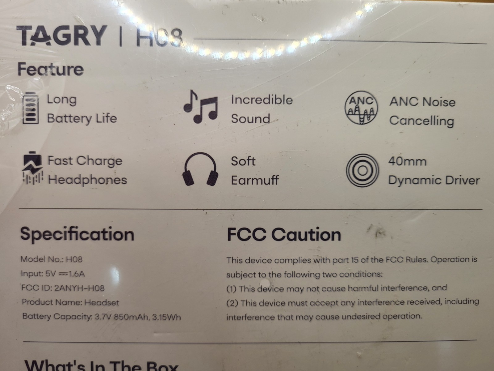 TAGRY Active Noise Cancelling Headphones