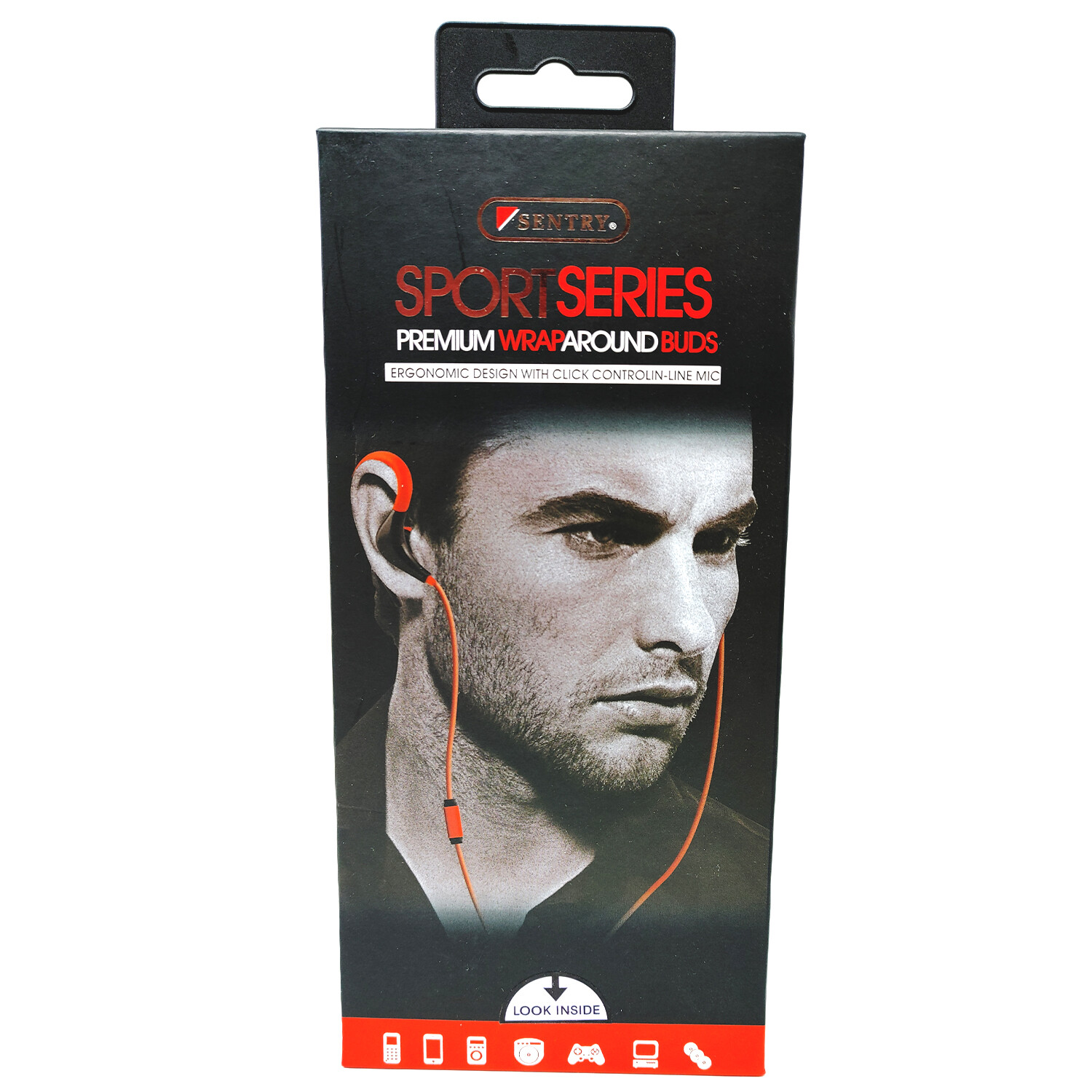 Sentry Warp Around Over Ear Headphones w/ Mic Sport Series Run Excercise Soft