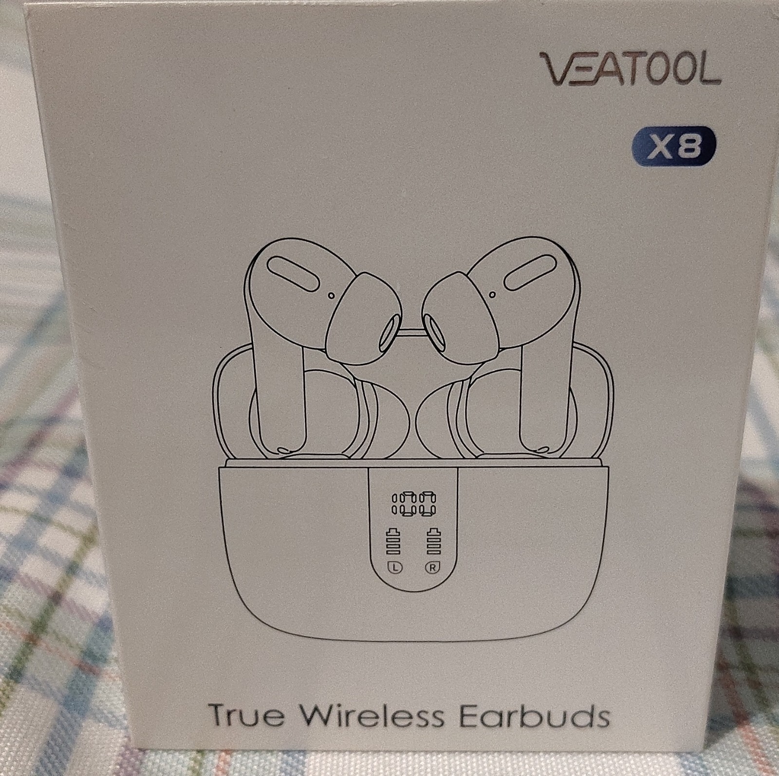 NIB X8 Bluetooth 5.4 Wireless Earbuds Blue, Touch Control, Dual Display, IP7