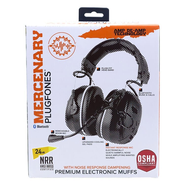 Plugfones Mercenary NOISE CANCELLING, EAR MUFFS HEADPHONES HEARING PROTECTION
