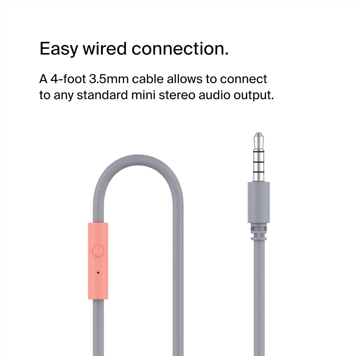 Belkin SoundForm Mini Kids Wired Headphones with Built-in Microphone Pink