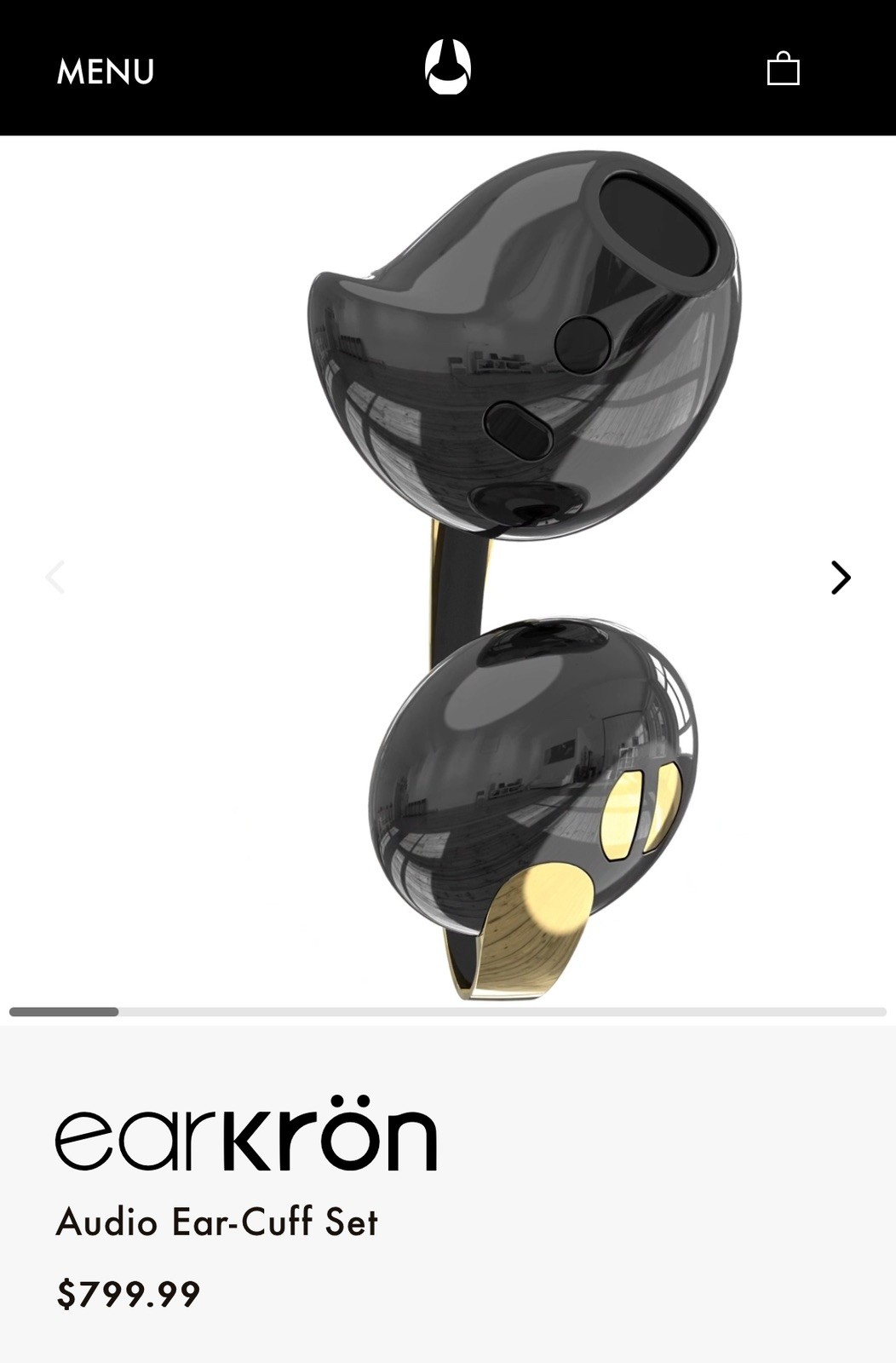 CAS & Kera EARKRON Black and Gold Earbuds MSRP $799 Fine Jewelry High End