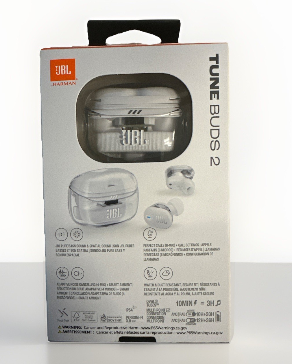 JBL TUNE Buds 2 True Wireless Noise Cancelling Earbuds with Spatial Sound (White