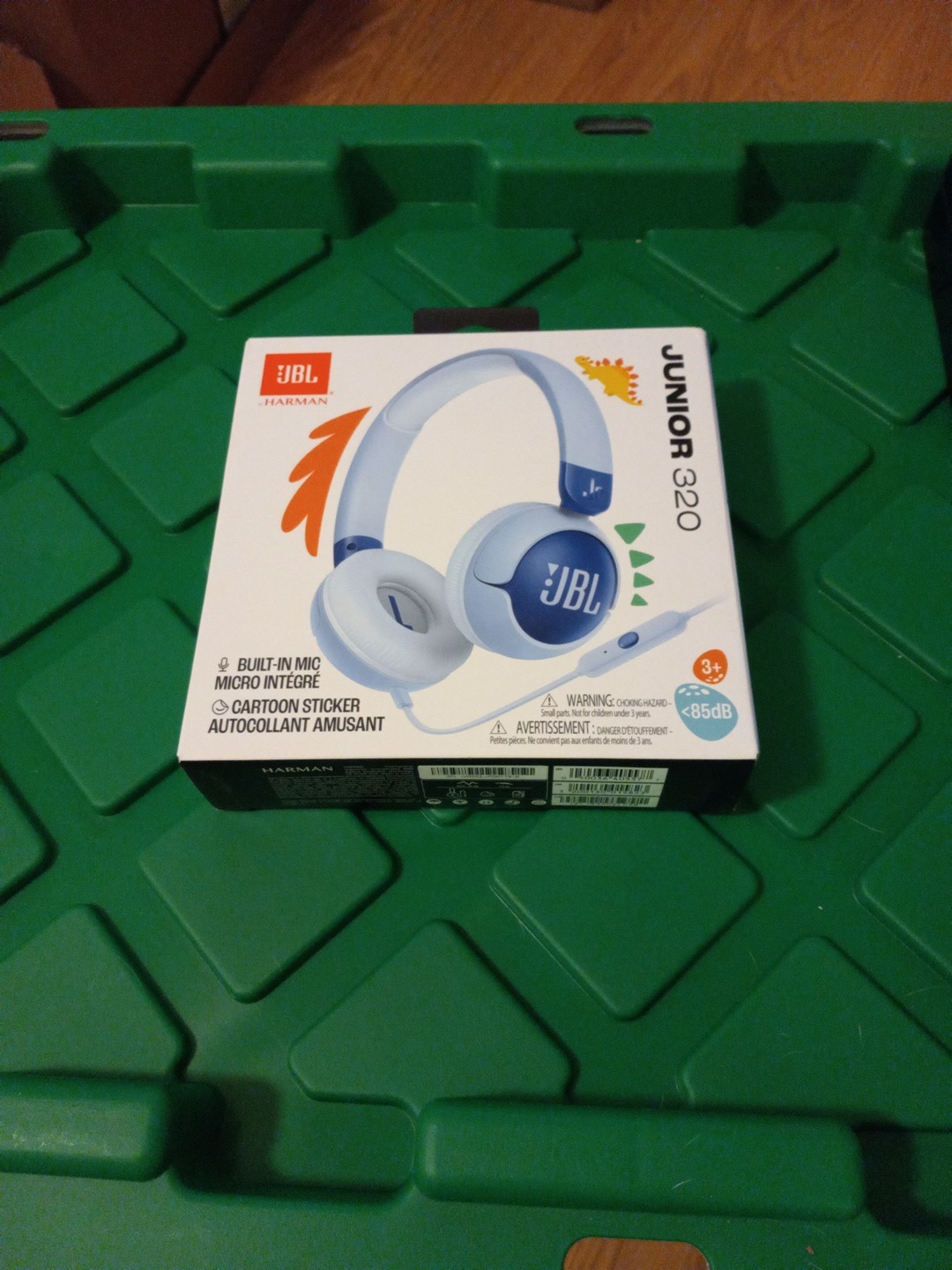JBL Junior 320 Wired on-Ear Kids Headphones Blue Built-in mic NEW SEALED