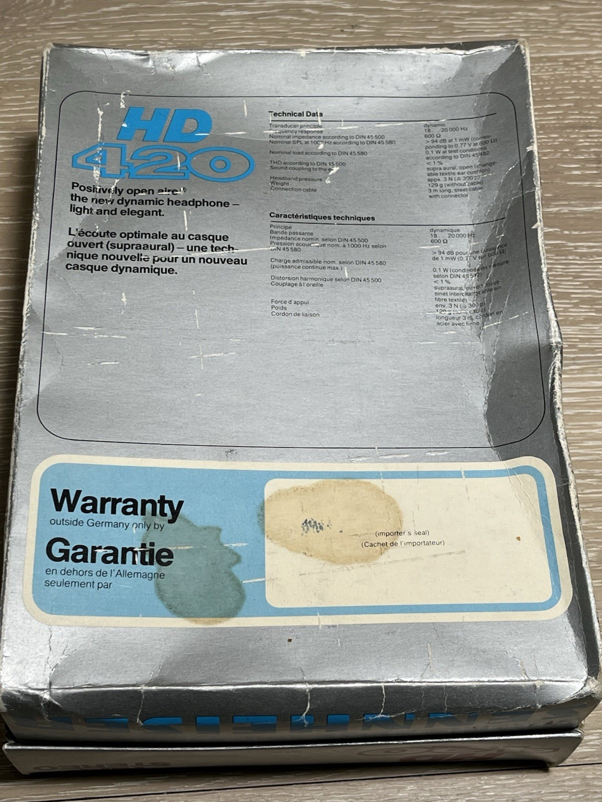 Vintage 1980’s Sennheiser HD 420 HiFi Stereo Headphones In Original Box Germany