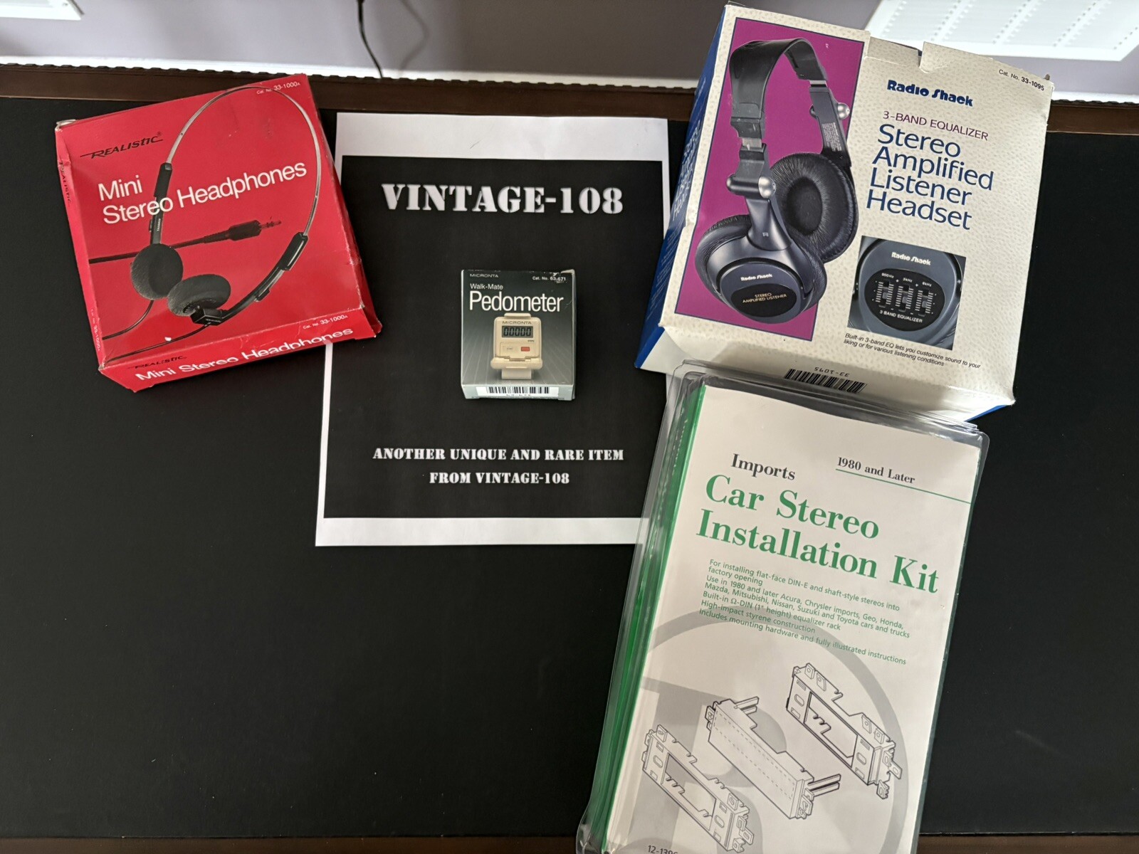 Radio Shack Lot/3 NOS Car Install, Headphones’s, & Pedometer Vintage New, Read