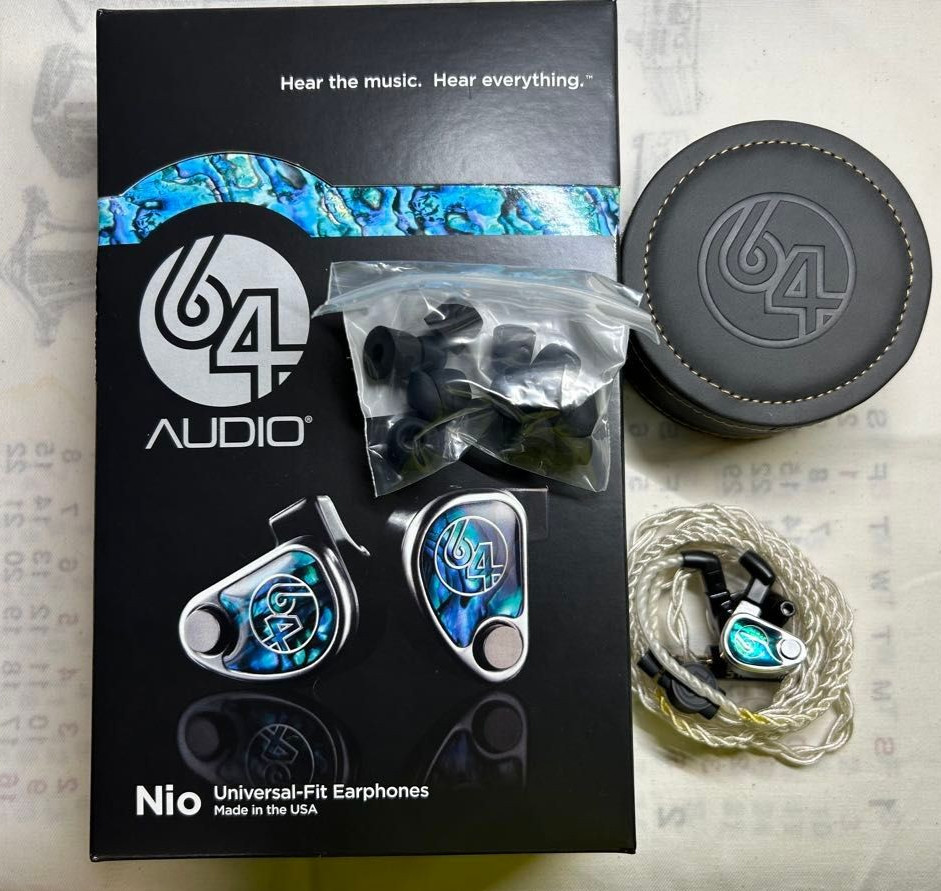64 AUDIO Nio Universal IEM Earphones + Silver Premium Cable 4.4mm Pentaconn