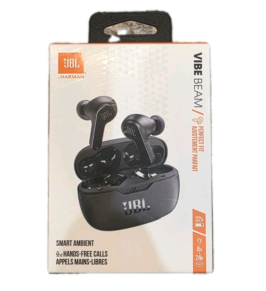 JBL Vibe Beam True Wireless Earbuds Bluetooth 5.2 w/ Charging Case 32H – New