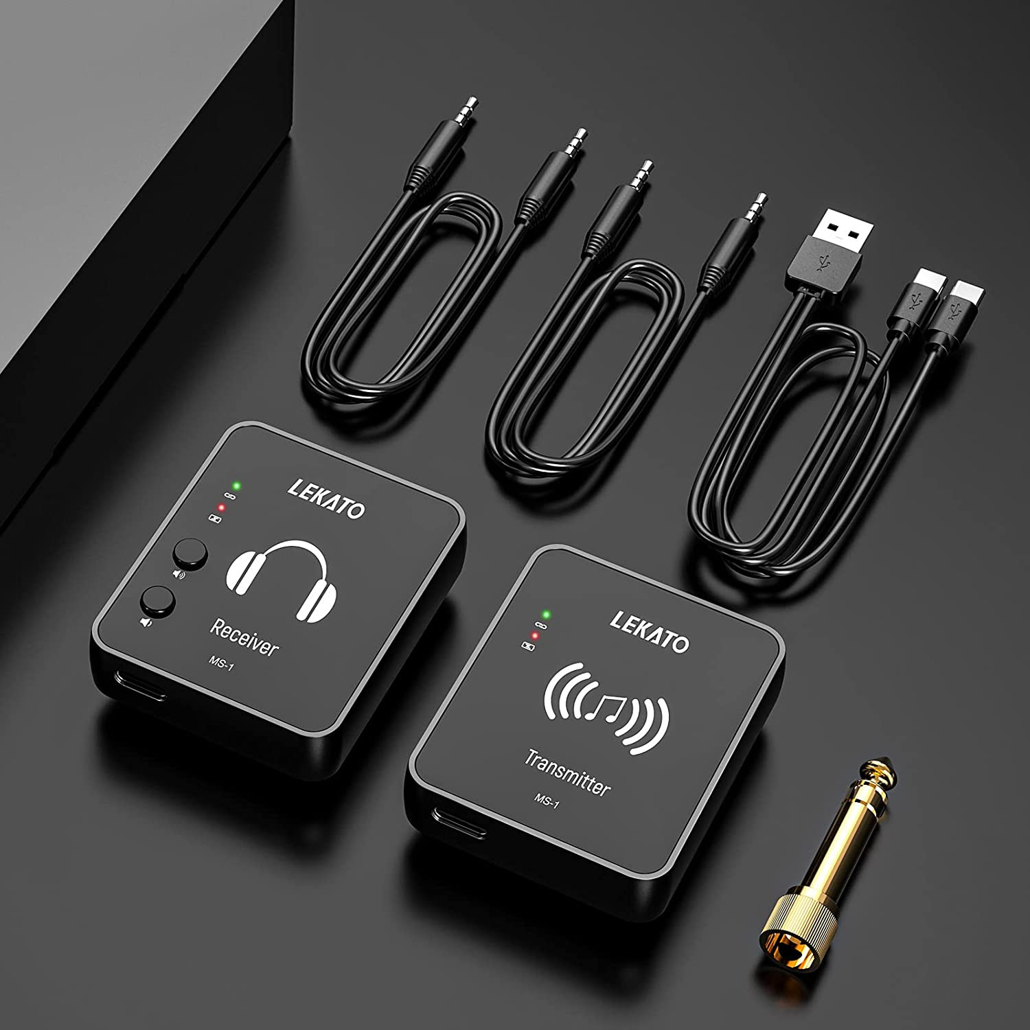 MS-1 Wireless in Ear Monitor System, 2.4Ghz Stereo In-Ear Monitoring with Transm