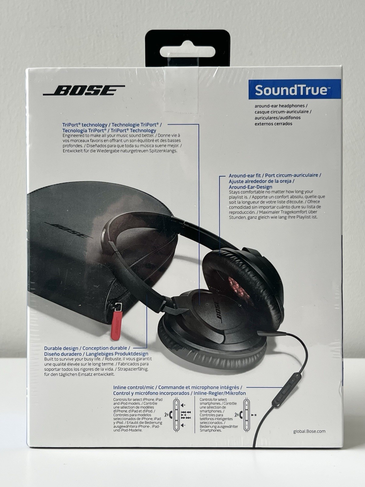 Bose SoundTrue Around-Ear Headphones Headset Apple iPhone Black FACTORY SEALED