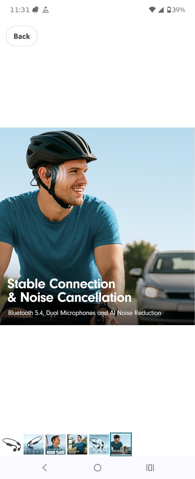 Bone Conduction Headphones Bluetooth 5.4 Open Ear Headphones with Mic, Wireless