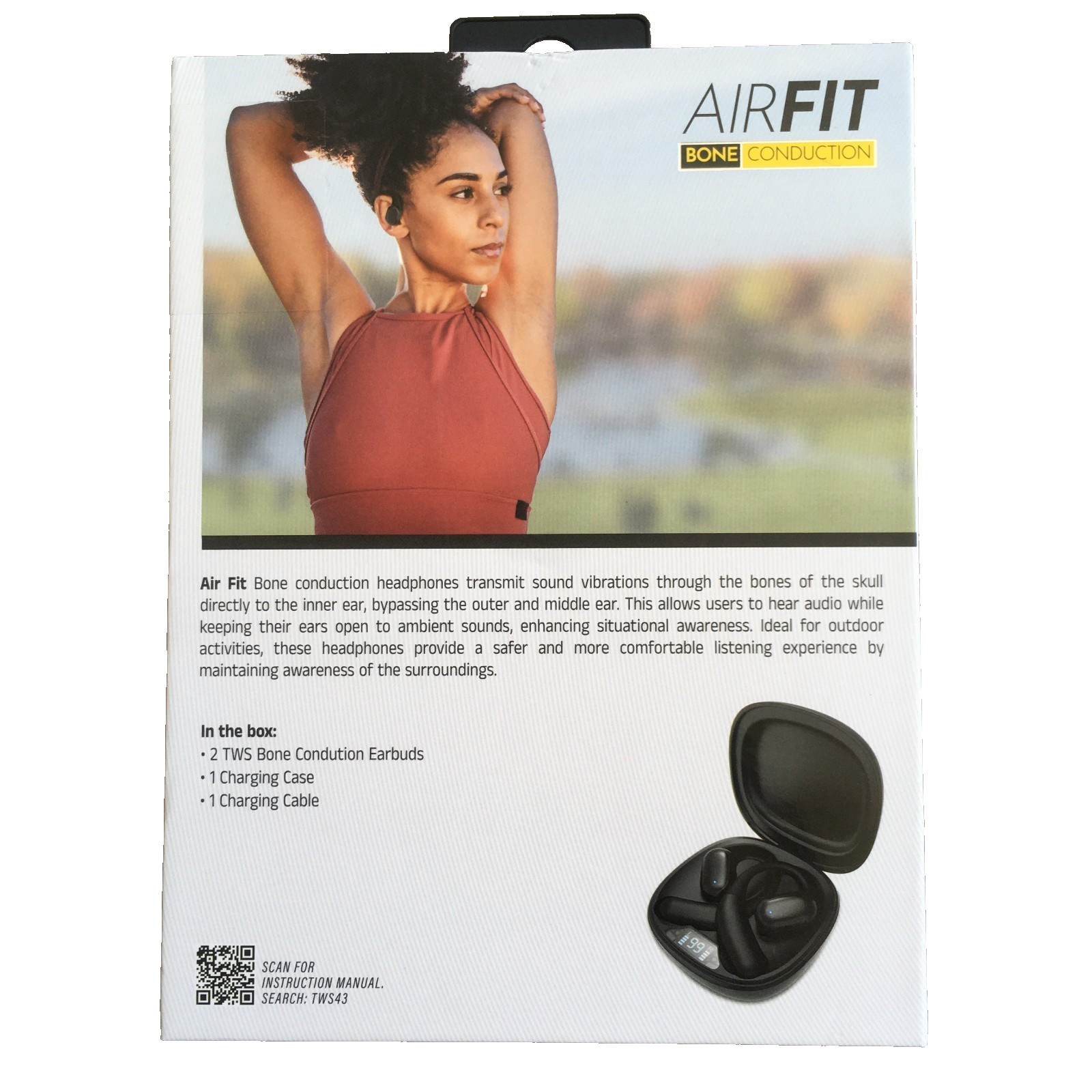 Bluestone AirFit Bone Conduction Bluetooth Earbuds Black New in Box SEALED