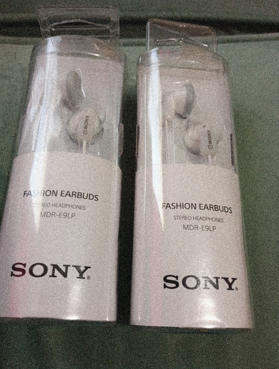 2 Sony MDR-E9LP In-Ear Only Headphones – White