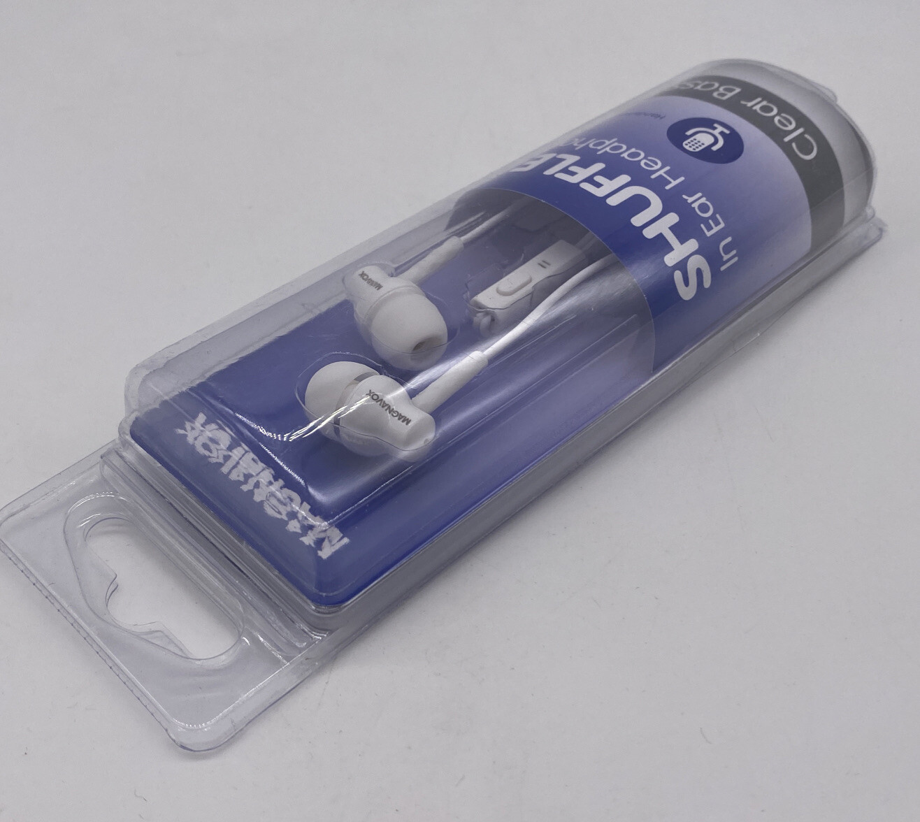 New Magnavox Clear Bass Shuffle Plus Earbuds Headphones White NIP