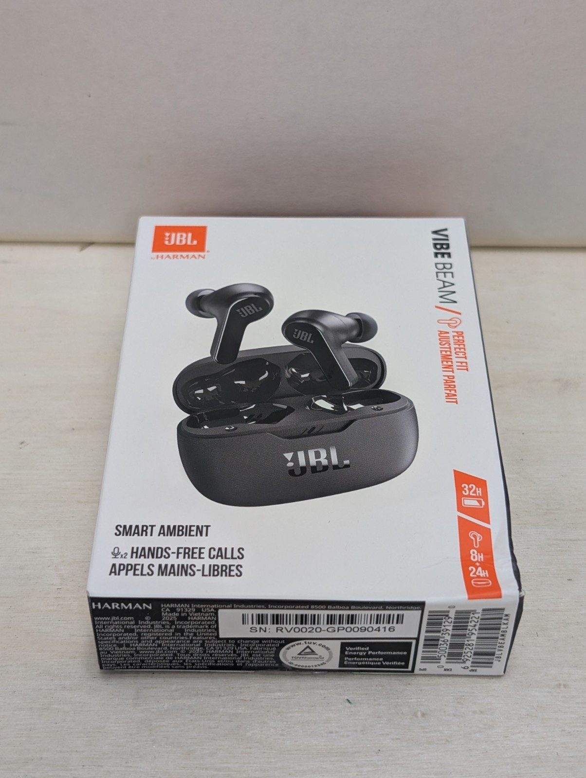JBL Vibe Beam Bluetooth Wireless Earbuds – black