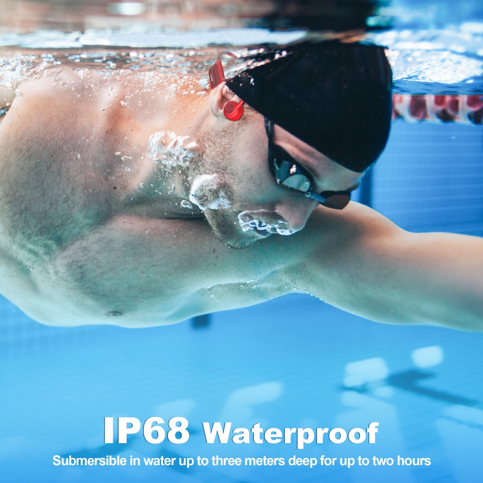Bone Conduction Headphones,IPX8 Professional Swimming Headphones MP3 32G Headset