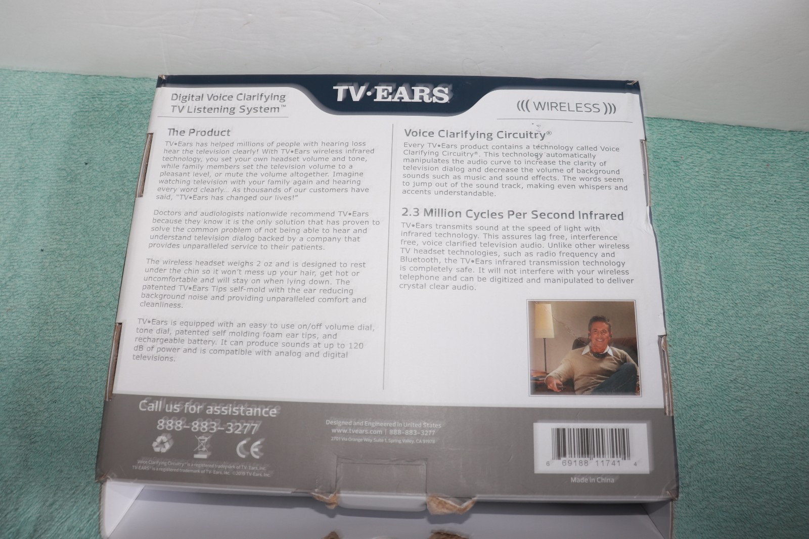 TV Ears 11741 Wireless 5.0 Digital Voice Clarifying TV Listening System