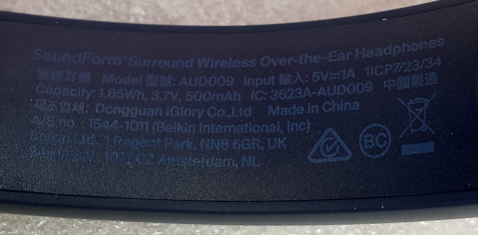 Belkin SoundForm Surround Over-Ear Sound Isolating True Wireless Headphones