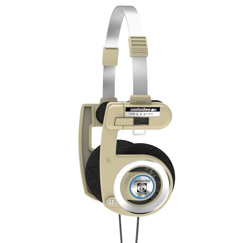 Porta Pro Limited Edition On-Ear Headphones, in-Line Microphone, Rhythm Beige