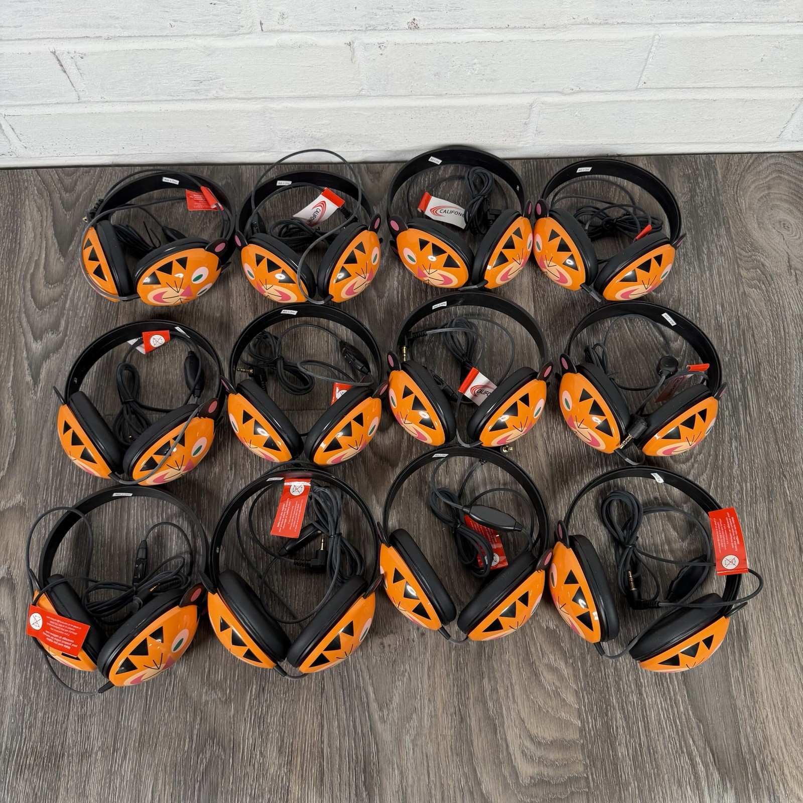 Lot of 12 Califone Kids Tiger Headphones Listening First Stereo 2810-TI Wired