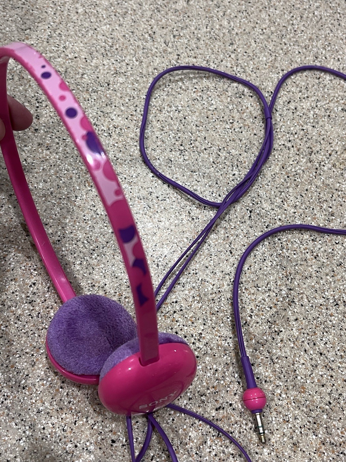 Vintage Sony Headphones Walkman Style Pink And Purple Over The Ear Foam