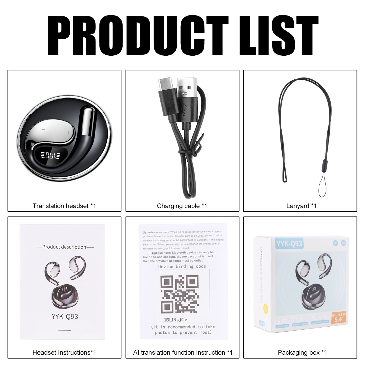 Translation Earbuds 144 Languages with AI Assistant Voice to Text US