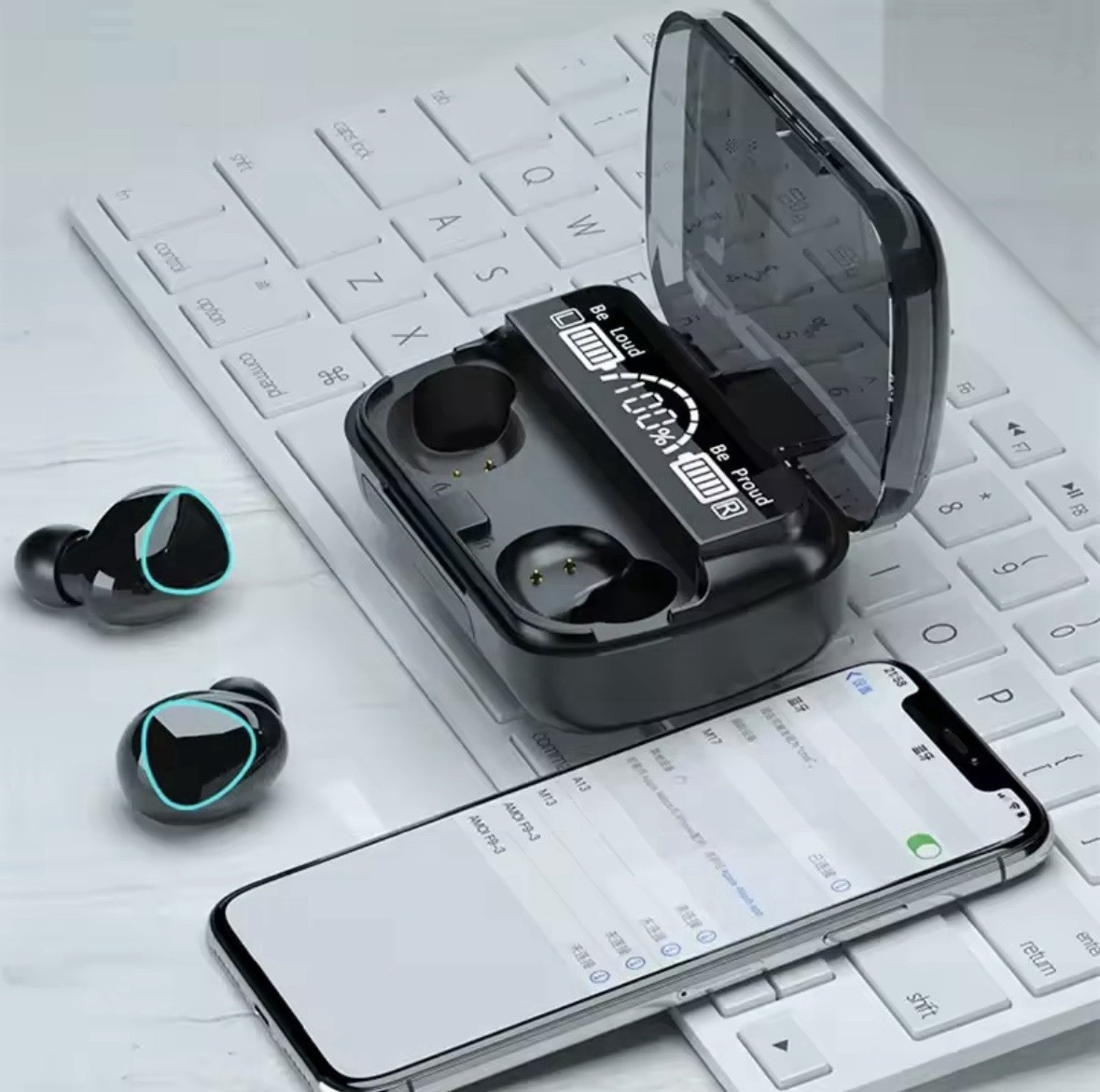 Wireless 3500mAh Charging Box Waterproof Bluetooth Headphones with Microphone